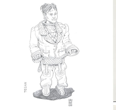 Improvised drawings of characters by Alvin Watt